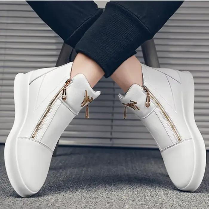 Bottes de rinçage en cuir blanc pour hommes