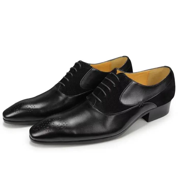 Chaussures Oxford en cuir marron pour hommes