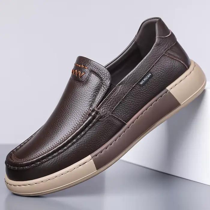 Mocassins d'affaires classiques pour hommes en cuir véritable, confortables, respirants et durables pour les occasions professionnelles et décontractées