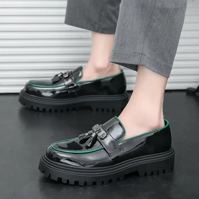 Chaussures provoqué à plateforme classiques britanniques pour hommes