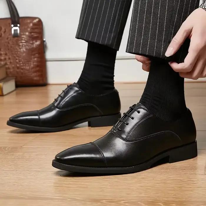 Chaussures richelieu en cuir véritable pour hommes