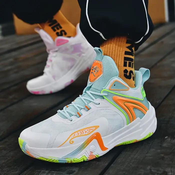 Chaussures de basketball 2026 pour hommes – Baskets de sport montantes respirantes avec amorti pour l'extérieur