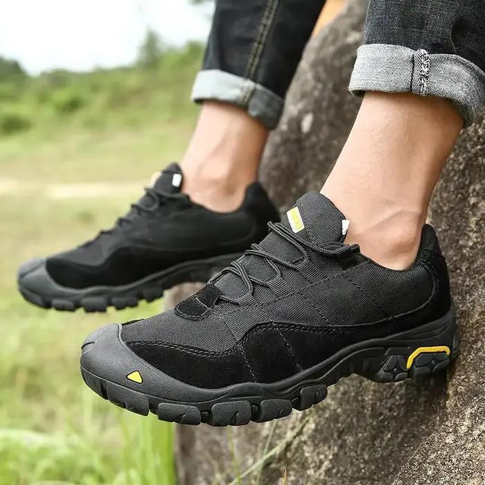 Chaussures de randonnée pour hommes, motif vichy, semelles antidérapantes, confortables et durables, idéales pour randonneurs et amateurs de style décontracté