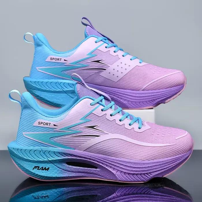 Marathon hommes chaussures de course de sport planche de carbone coussin d'air respirant léger femmes confortable athlétique antidérapant baskets