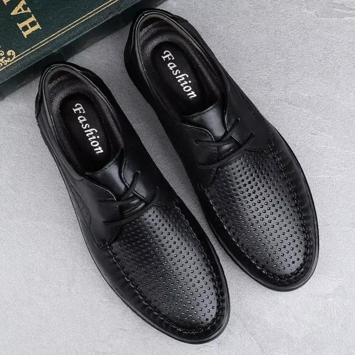 Chaussures décontractées en cuir véritable pour hommes