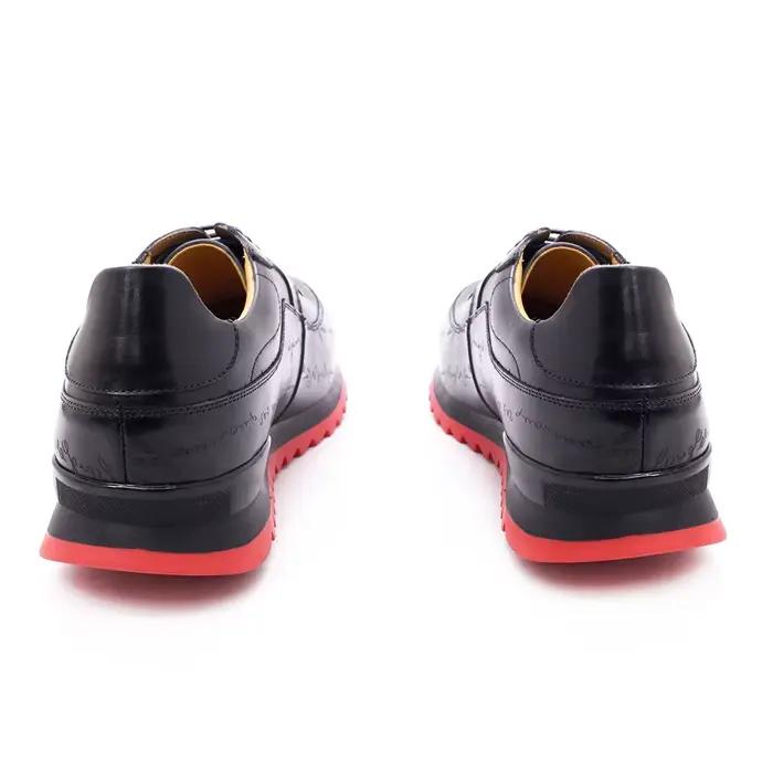 Baskets en cuir véritable à lacets pour hommes