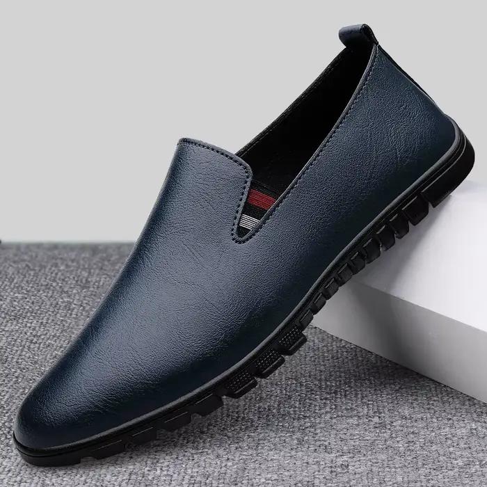 Chaussures décontractées en cuir faites à la main pour hommes, mocassins confortables à enfiler, chaussures plates de conduite pour homme, mocassins faits à la main, chaussures de marche pour homme