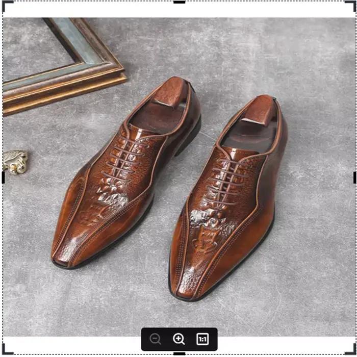 Shoe Guy. Chaussures provoqué en cuir pour hommes