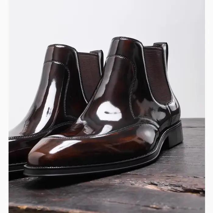 Bottes Chelsea à bout carré de style britannique pour hommes