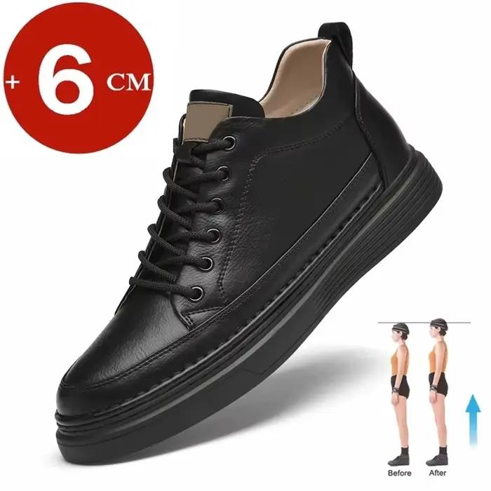 Chaussures rehaussantes en cuir véritable pour hommes