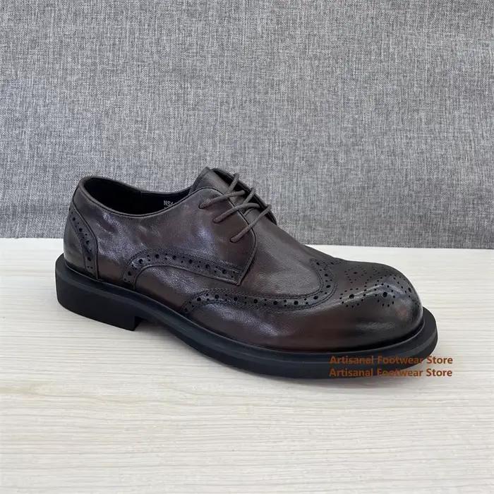 Chaussures Brogue en daim de vache pour hommes style britannique décontracté et confortable pour différentes occasions