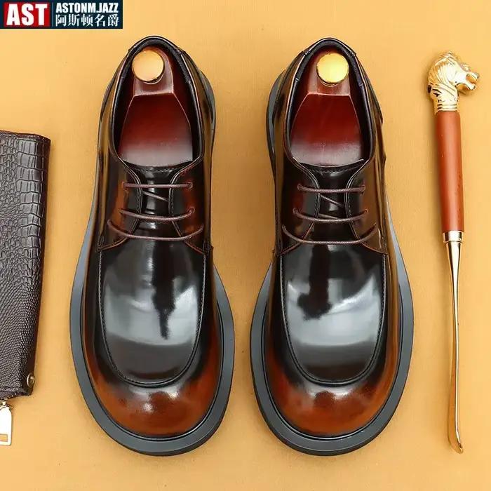 Chaussures de luxe classiques pour hommes Oxford, chaussures Derby formelles en cuir véritable pour fête de mariage, Style européen, haute qualité, nouvelle collection