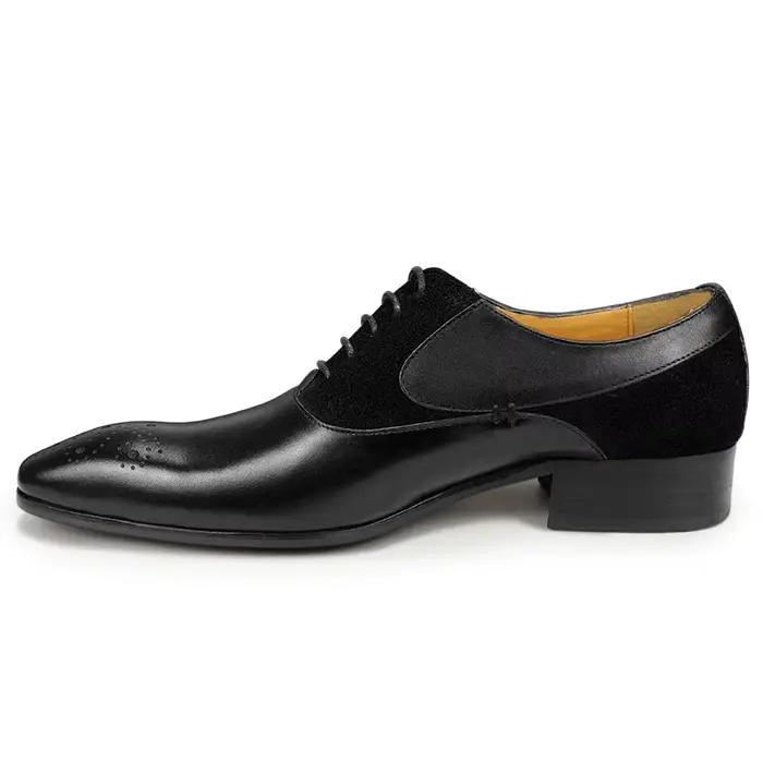Chaussures Oxford en cuir marron pour hommes