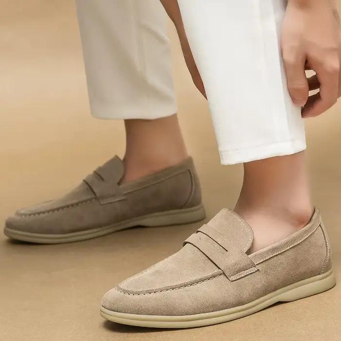 Chaussures pour homme en cuir suédé rétro de créateur