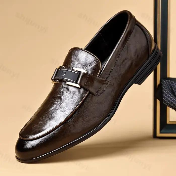 Chaussures en cuir pour hommes 2025 nouvelles chaussures décontractées d'affaires de haute qualité hommes mocassins printemps automne chaussures habillées de luxe de créateur taille 39-44