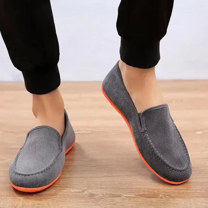 RYAMAG-Mocassins grande taille pour hommes, pantoufles plates en tissu à enfiler, chaussures de conduite, mode d'été, style doux