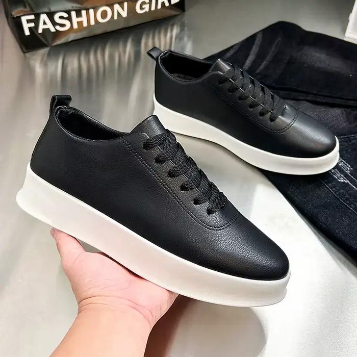 Chaussures décontractées noires 2026 pour hommes baskets confortables antidérapantes à lacets pour toutes les occasions décontractées