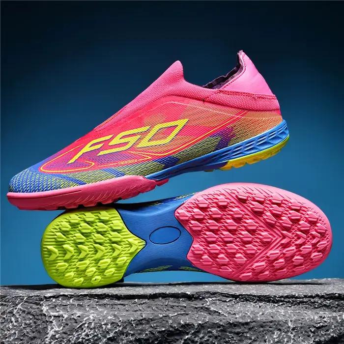 Nouvelles chaussures de football pour hommes en microfibre avec technologie Torsion, cuir verni et semelles en caoutchouc et EVA pour un confort ultime et une performance de haut niveau sur pelouse extérieure