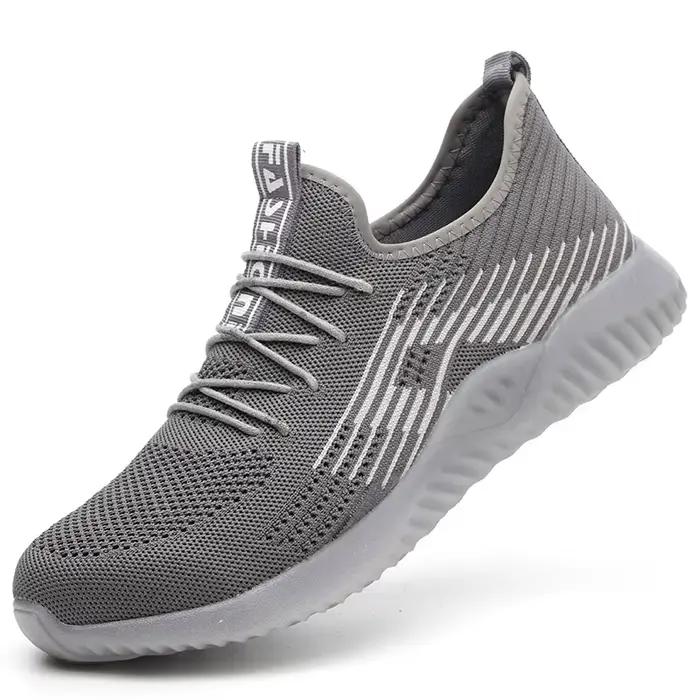 Chaussures de Sécurité en Acier pour Homme, Baskets de Travail Légères et Respirantes, en Maille d'Air, à la Mode, pour Été