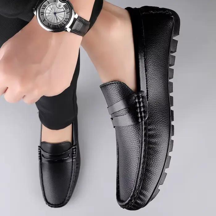 Mocassins de luxe à semelle souple pour homme – Chaussures plates décontractées en cuir pour hommes