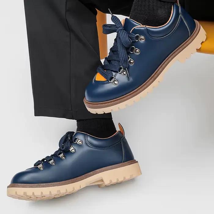 Chaussures Derby en cuir Strongshen pour homme confortables et respirantes pour déplacements et motos occasions spéciales