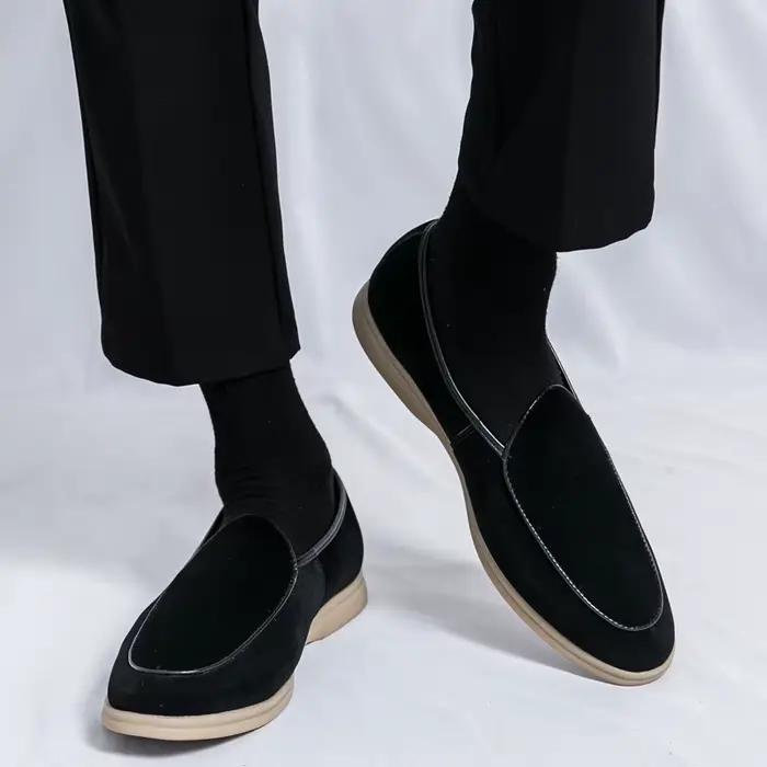 Mode hommes marque de luxe mocassins chaussures printemps Style britannique daim