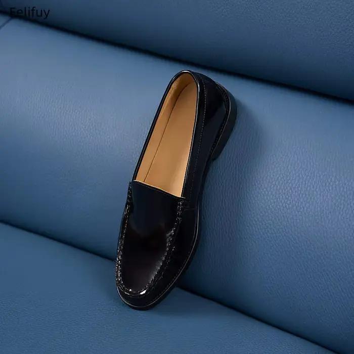Mocassins pour Hommes 2026 en Cuir Véritable – Chaussures Décontractées à Enfiler Noires pour Conduite et Extérieur