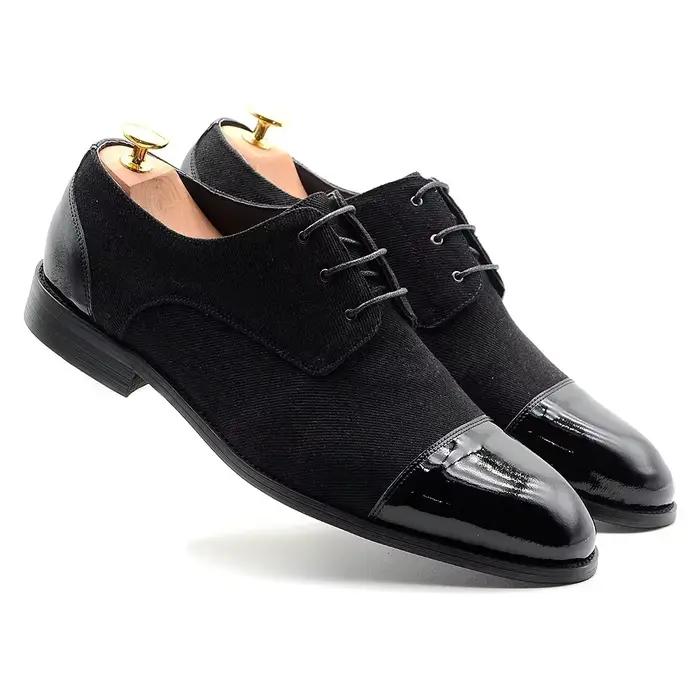 Chaussures Derby noires de luxe pour hommes