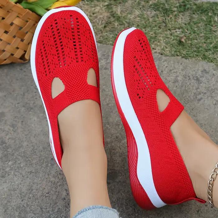 Chaussures de sport décontractées pour femmes en tissu, bout rond, semelles en EVA et PVC, pour occasions décontractées tout au long de l'année