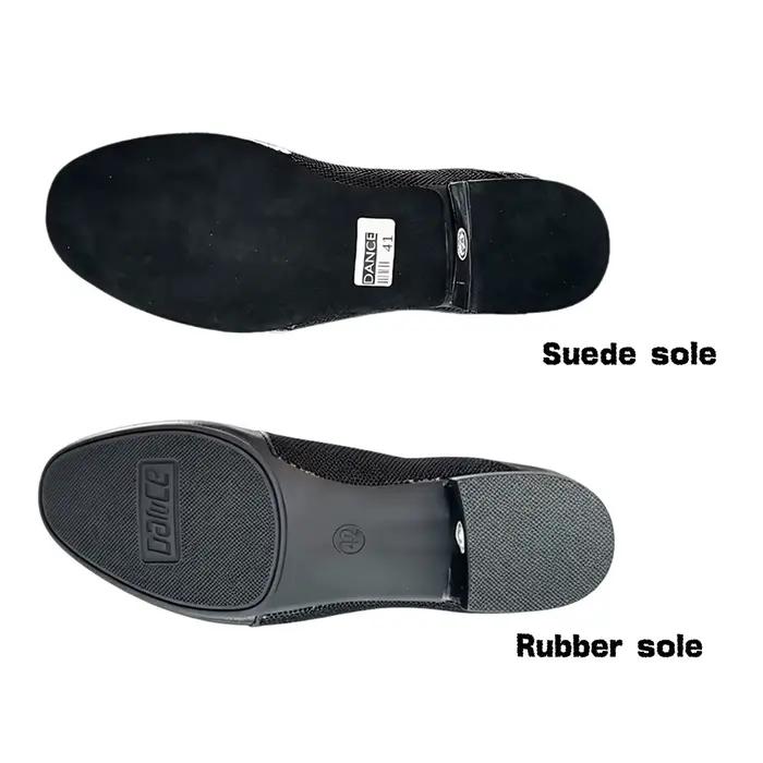 Chaussures de danse latine pour hommes en cuir de vache véritable avec semelle en daim ou en caoutchouc pour entraînement professionnel et compétitions de danse