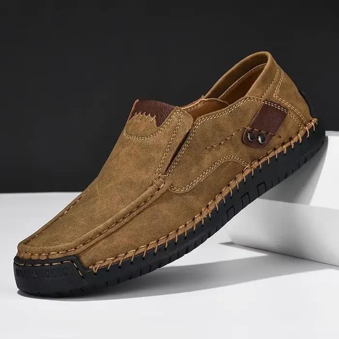 Mocassins Mixidelai décontractés pour hommes, cuir artificiel, semelle en caoutchouc, facile à enfiler, pour homme, printemps/automne, occassions décontractées, offres spéciales