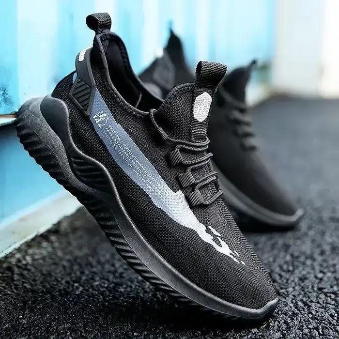 Chaussures tissées pour hommes 2025, nouvelle mode printemps-automne, chaussures de marche et de course décontractées, respirantes, à semelle plate, pour la salle de sport, baskets pour hommes