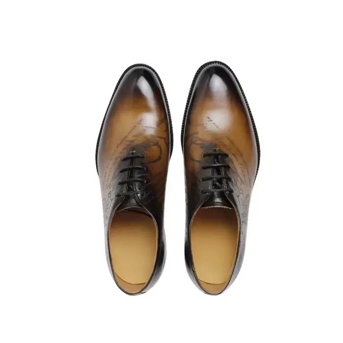 Chaussures habillées Oxford en cuir véritable pour hommes élégants et durables pour soirées et événements formels