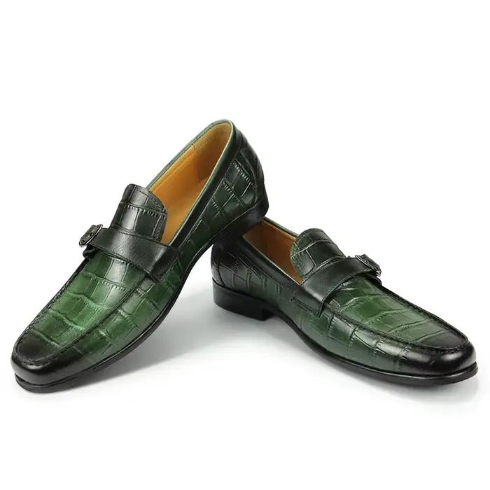 Penny – mocassins doublés en cuir pour hommes, chaussures de luxe pour hommes, mode décontractée, impression d'alligator, Zapato, boucle à enfiler
