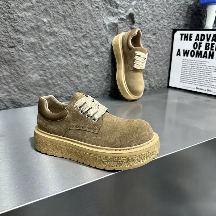 Chaussures Derby Rétro Style Britannique 2026 pour Hommes - Plateforme Rehaussante Antidérapante et Résistante à l'Usure