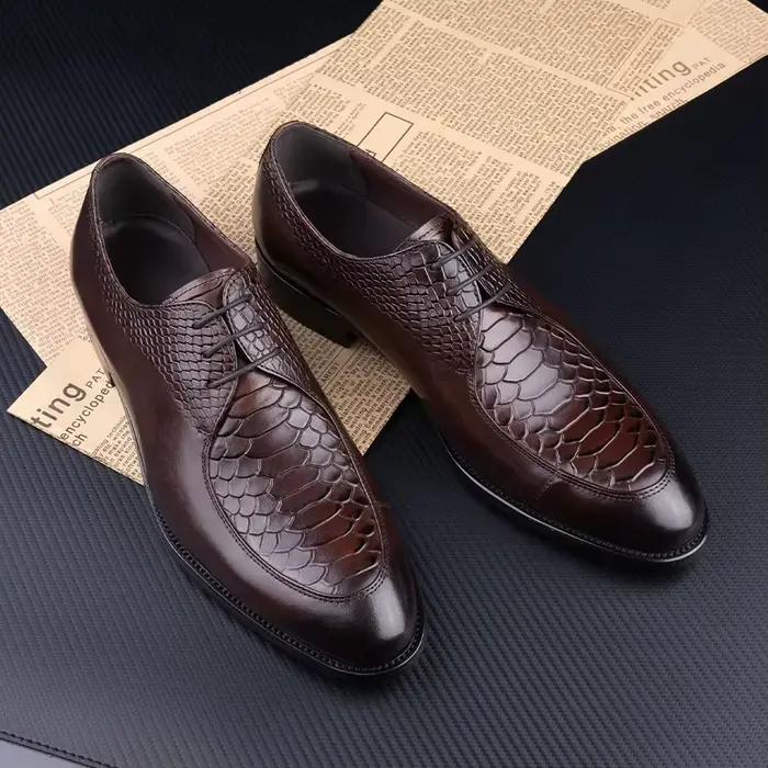 Chaussures de mariage en cuir de luxe pour hommes, chaussures provoqué, chaussures d'affaires élégantes, artisanat populaire, OXFORDS, haute qualité
