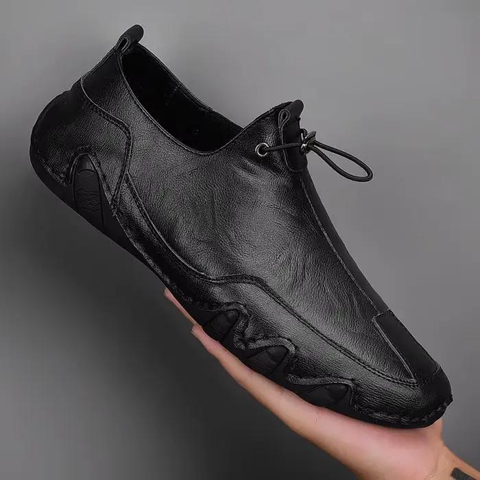 Mocassins HUMOR RABBIT en cuir fendu imperméables pour homme décontractés printemps automne à lacets pour toutes occasions