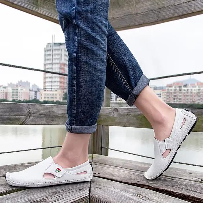 Mocassins en cuir souple pour hommes