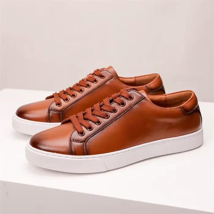 Baskets en cuir véritable pour hommes