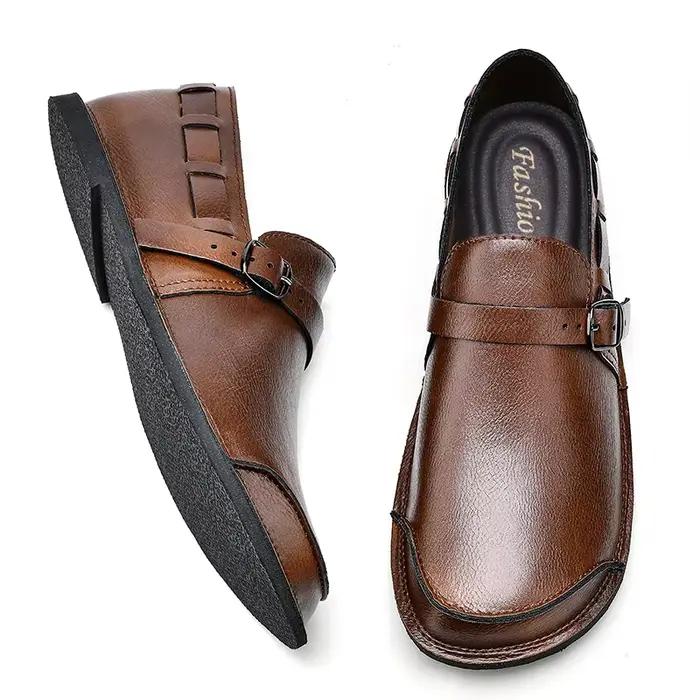Mocassins pour hommes chaussures de conduite confortables en cuir véritable