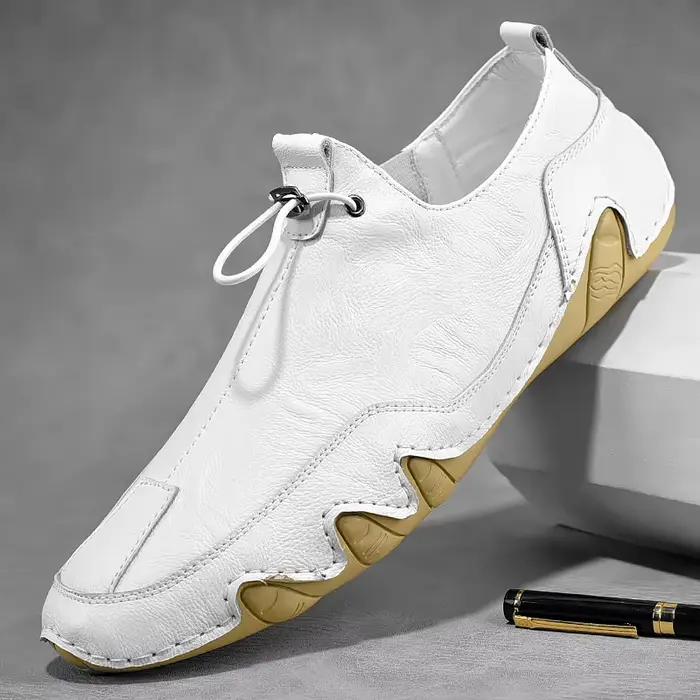 Mocassins HUMOR RABBIT en cuir fendu imperméables pour homme décontractés printemps automne à lacets pour toutes occasions