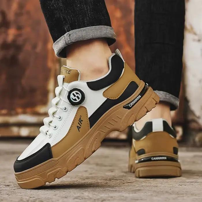 Marque hommes baskets en cuir plate-forme chaussures décontractées