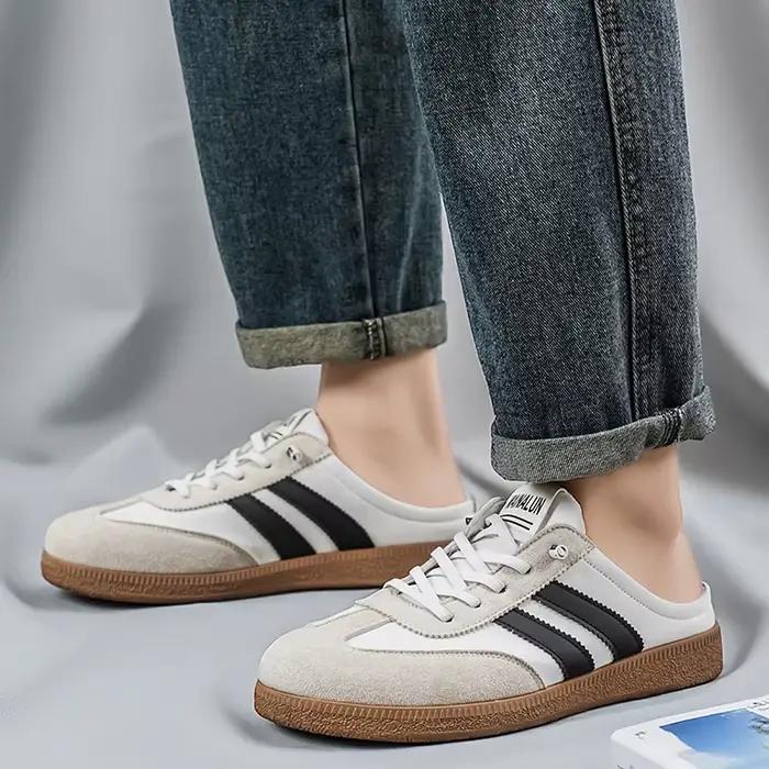 Chaussures mi-ouvertes de créateur pour hommes, sandales d'été grande taille 48, chaussures décontractées pour hommes, baskets confortables à enfiler pour l'extérieur, mules pour homme