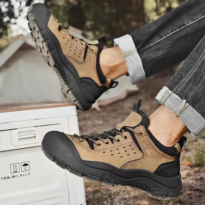 Chaussures de randonnée imperméables et résistantes à l'usure pour homme, chaussures de sport, de camping, d'escalade, de trekking en plein air, de tourisme, de pêche et de chasse noires occasions spéciales
