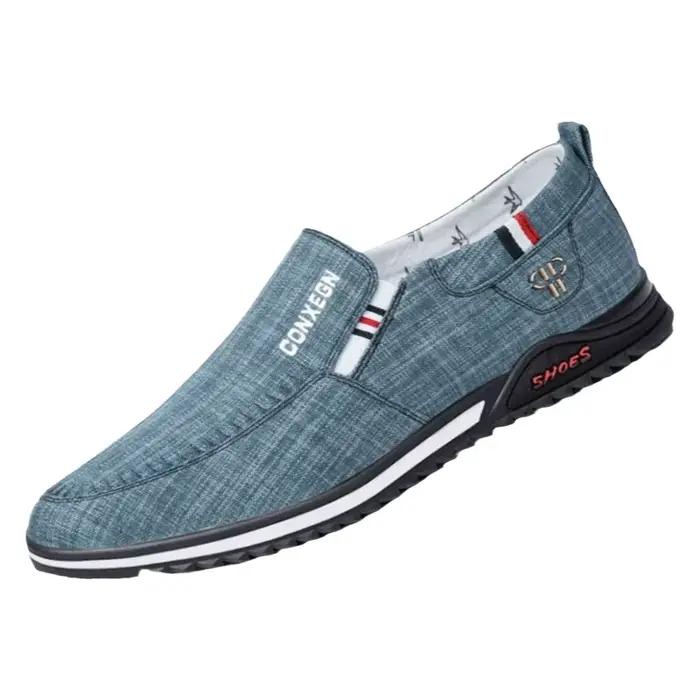 Chaussures de conduite décontractées pour hommes en toile de lin