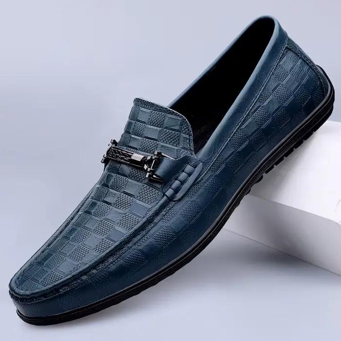 2025 nouveaux mocassins noirs hommes en cuir de haute qualité chaussures