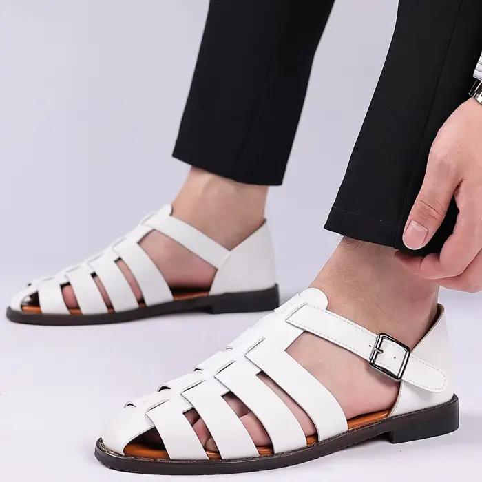 Sandales en cuir véritable Style italien Gladiatus mode affaires