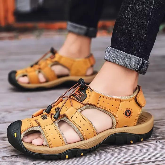 Sandales de plage en cuir pour hommes