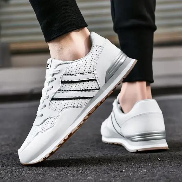 Chaussures de sport décontractées pour homme, printemps automne, respirantes, semelle EVA, cuir artificiel, lacets, confort et style pour chaque sortie
