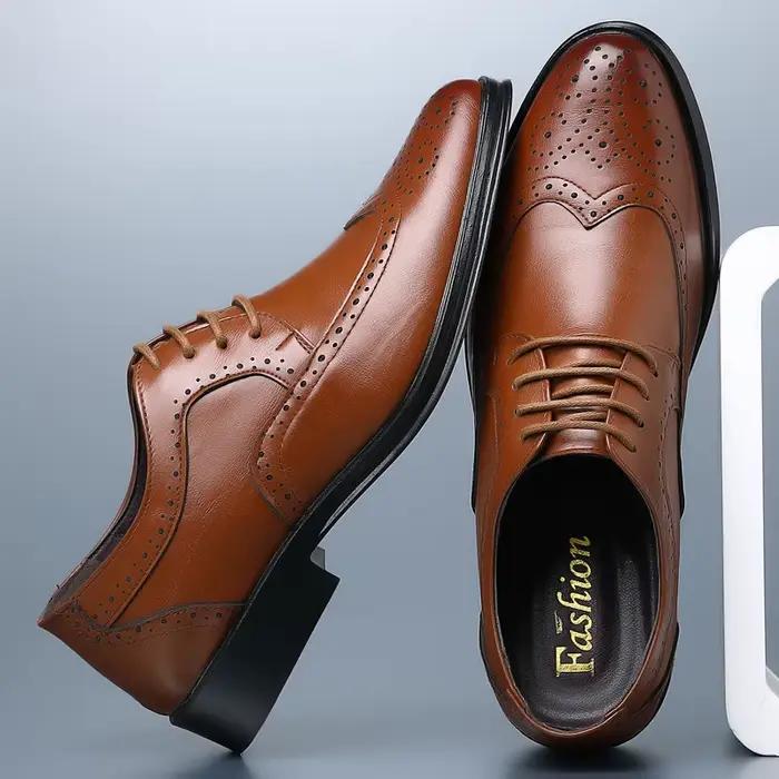 Chaussures Oxford en cuir de veau véritable pour hommes